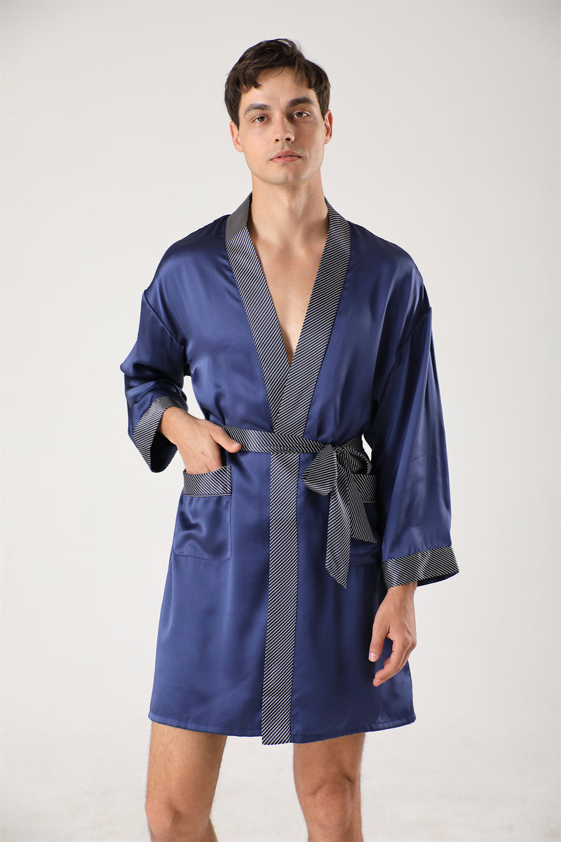 mens silk kimono dressing gown 100 Silk Kimono Robe Monogrammed Sleepwear