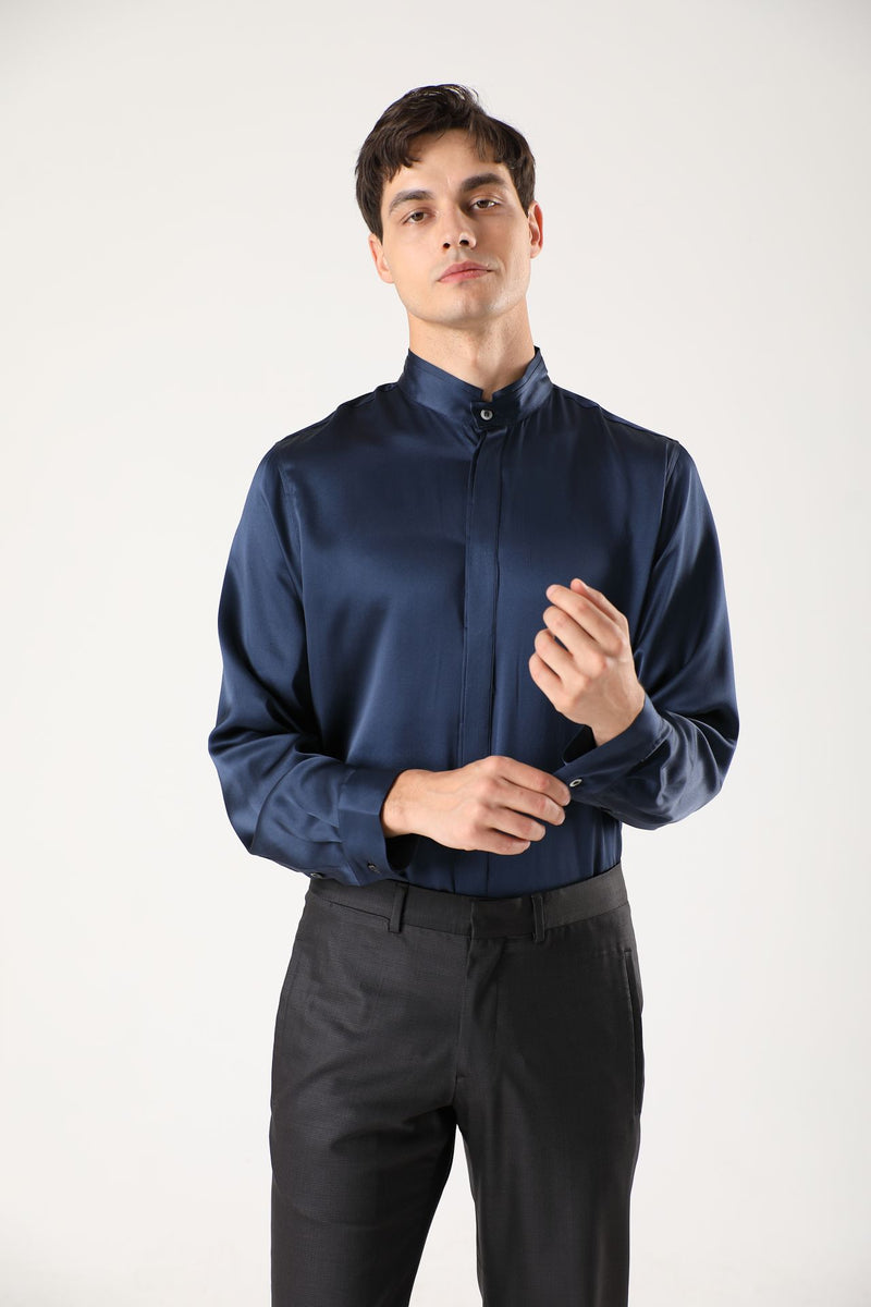Classic Concealed Placket Silk Shirts for Men – YOsilk